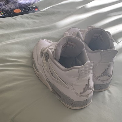 Jordan Air Jordan 4 Retro White Cement Men's Athletic Sneakers White Gray