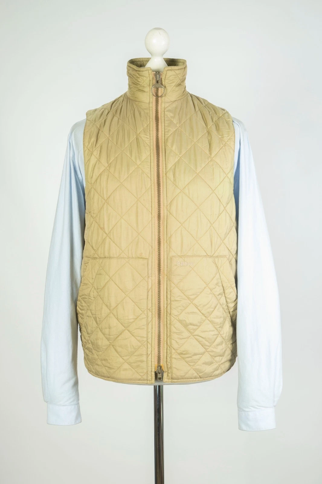 Barbour Explorer Waistcoat Quilted Beige Vest Gilet Liner Jacket Size M