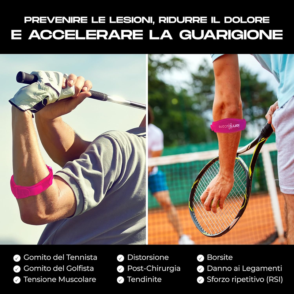 Actesso Tutore Epicondilite Gomito, Fascia Regolabile Per Tennis E Golfista, Taglia Unica Ambidestro