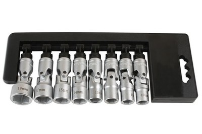 LASER 7035 Kreuzgelenk Steckschlüsselsatz 3/8'' Antrieb Chrom Vanadium Stahl 8-tlg.