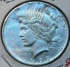 1922 90% Silver American Peace Dollar, Circulated