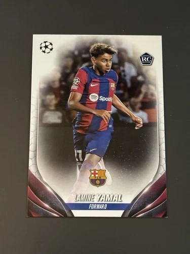 2023-24 Topps UEFA Lamine Yamal Rookie RC #64 FC Barcelona Soccer Card Spain