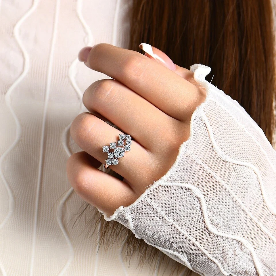 1.5ct Ring 18K White Gold Diamond Test Pass Lab-Created VVS1/D/Excellent US:7.5 - Image 3 of 4