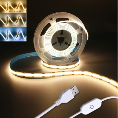 DC5V USB 320COB FOB LED Strip Light High Density Flexible LED Tape For TV Home