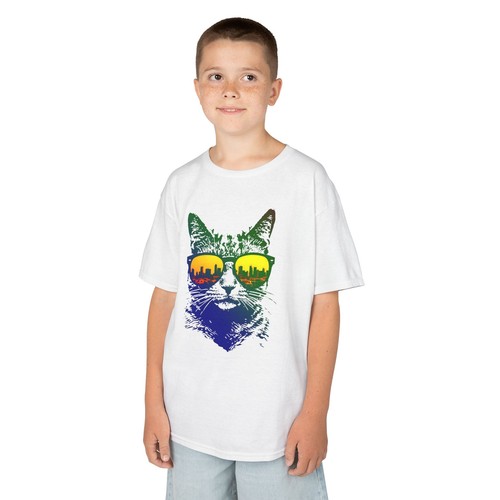 Cool Cat Sunglasses Tee, Kids Cotton T-Shirt, Fun Summer Shirt, Cat Lover Gift, - Picture 7 of 114