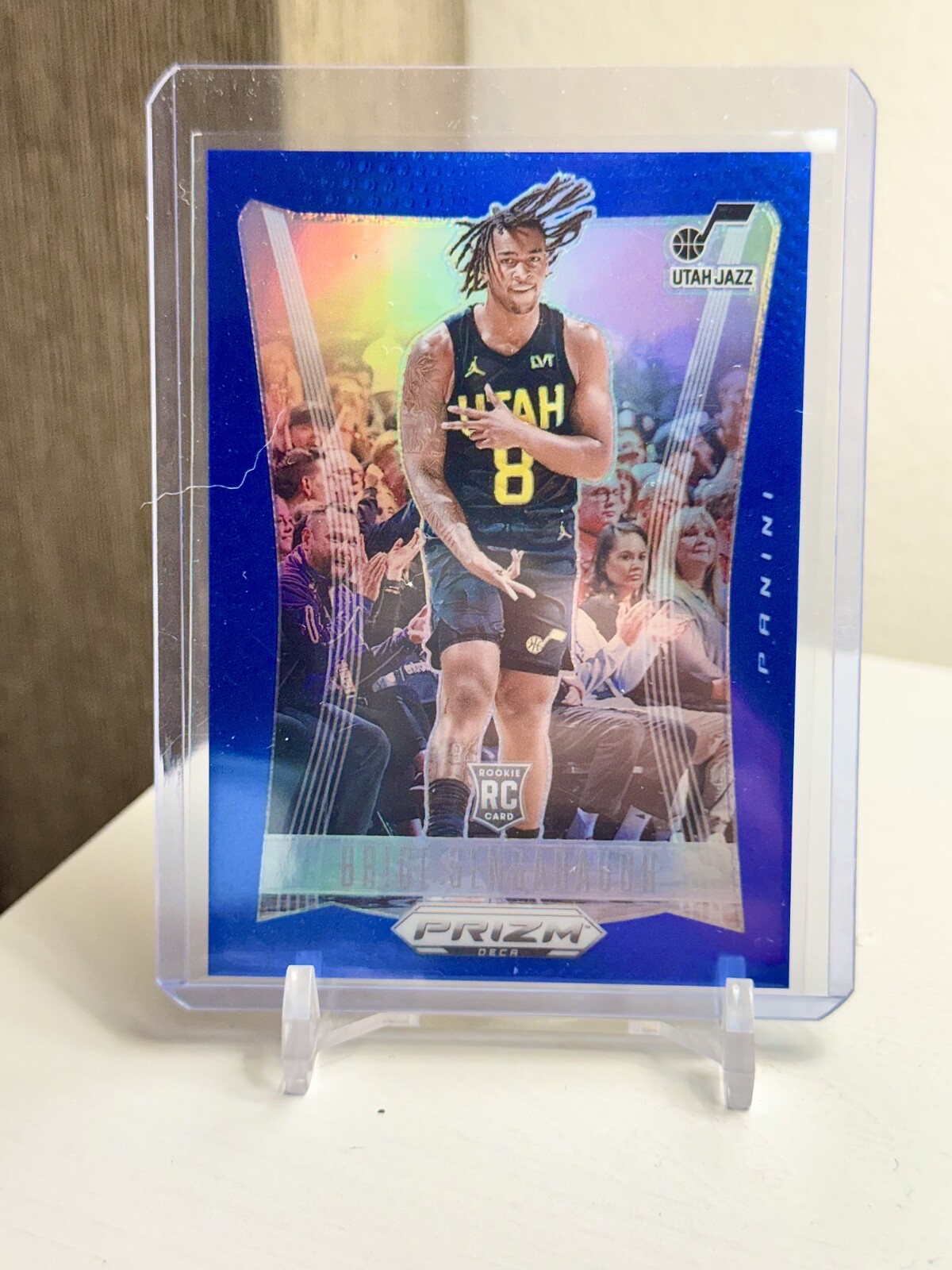 2023-24 Panini Prizm DECA #131 BRICE SENSABAUGH True BLUE Prizm /149 RC