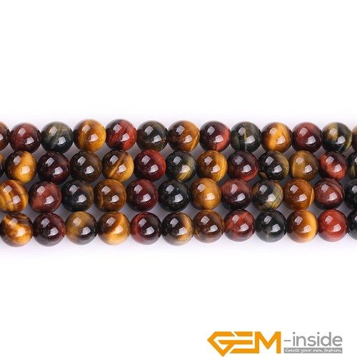 Natural Multi-Color Tiger's Eye Gemstone Round Beads For Jewelry Making 15"  - Bild 24 von 39