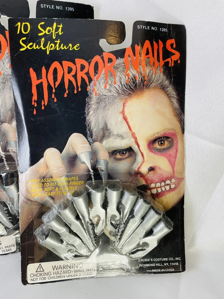  Lote de 4 disfraces flexibles seguros de horror plateados Halloween escultura de rubí Foto 3 de 4