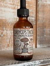 Cordyceps Tincture | Stamina Energy Libido | MAX Strength 20,000 MG! Handcrafted