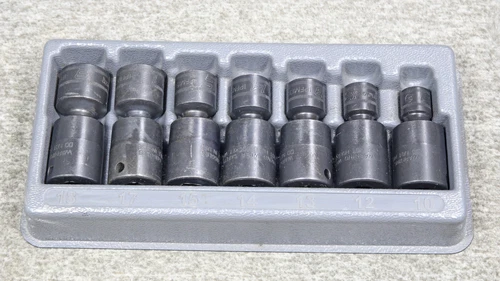 Snap On 207IPFM 7 Piece Shallow METRIC Swivel Impact Socket Set
