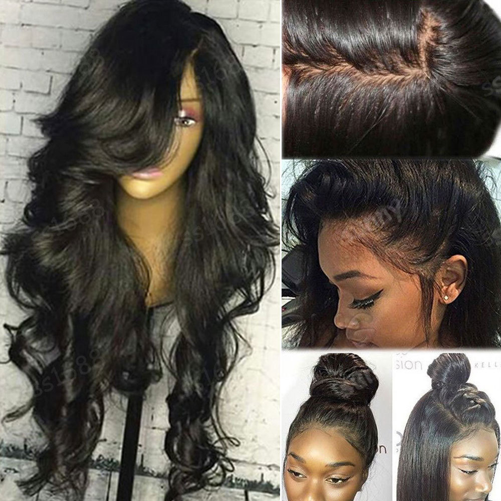 Wavy 360 Lace Frontal Malaysian Virgin Human Hair Wigs Silk Base Full Lace  Wig s | eBay