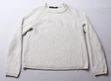Jenni Kayne Women's Cashmere Fisherman Ribbed Sweater BE5 Ivory Size XS