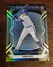 2021 Panini Chronicles Obsidian Electric Etch Carolina Blue Sam Huff Rookie RC
