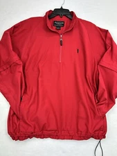 Austin Men's M Jacket Golf Pullover Half Zip Jacket Elastic Waist Size M Red