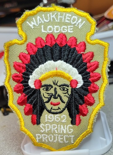 OA Waukheon Lodge 55, 1962 Spring Project, Piankeshaw Council 4.25"x3"