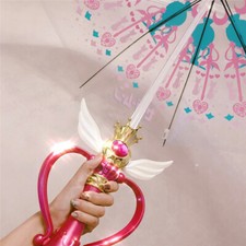 Sailor Moon Umbrella Magic Wand Sun Umbrella LED Night Gift For Girl