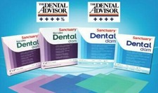 6x6 MEDIUM BLUE Sanctuary Dental Rubber Dam Latex 36/PK Sheet MADE IN MALAYSIA 