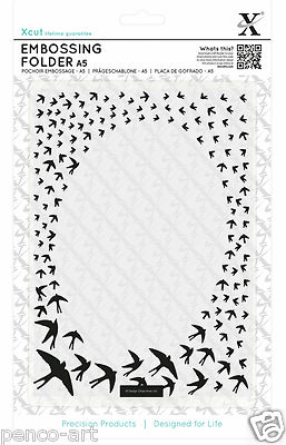 Docrafts Xcut Card Making Embossing Folder A5 Swallow Frame Pattern ...
