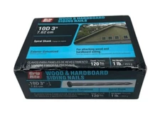 Grip Rite 10D 3” Spiral Shank Wood & Hardboard Siding Nails 120 Pieces