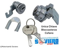 Kit Serratura Bloccasterzo e cofano laterale unica Chiave Vespa 125 VNB 150 VBB
