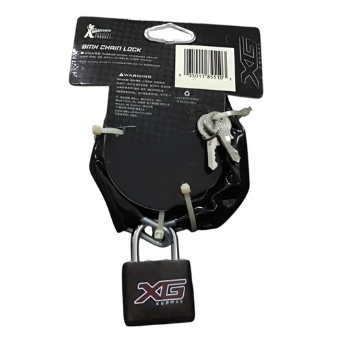 Bell BMX Chain Lock XG Games Case Hardened Steel Padlock Vinyl Cover - Picture 2 of 3