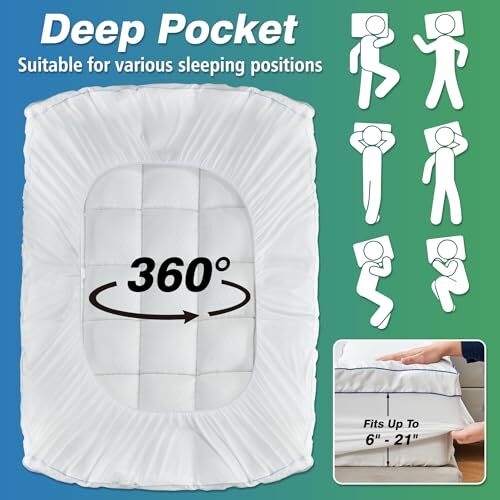 Size Extra Thick Pillow Top Mattress Pad Cover for Back Full Mattress