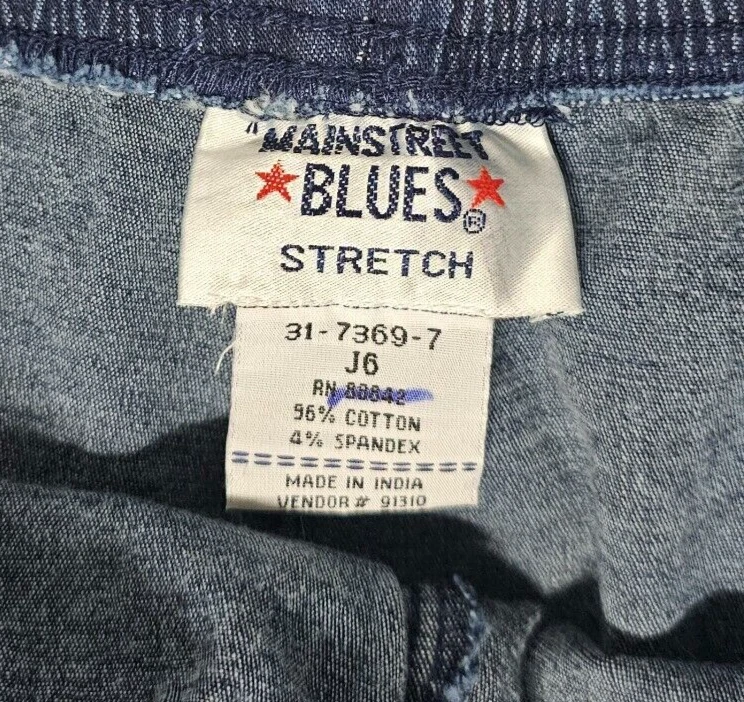 Mainstreet Blue Women Ankle Pants Size J6 Blue Denim Cotton Pull On Bootcut - Image 4 of 4