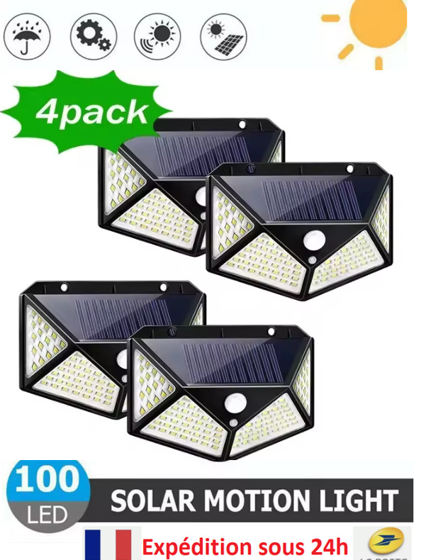 62 projecteurs LED puissants sur cette lampe solaire X4 à détection automatique