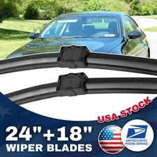 24Inch 18Inch new Black Windshield Wiper Blades side lock Bracketless Frameless