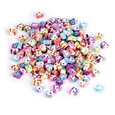 200PCS Colorful Unicorn Polymer Clay Beads 10mm Mixed Handmade Polymer Clay S...