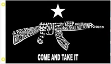 3X5 TRUMP 2024 COME AND TAKE IT 2ND AMENDMENT NRA BLACK FLAG BANNER 100D