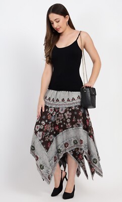 Pixie Rock Patchwork Bohemian Viskose grau Farbe Festival One Size 10 12 14 16 18