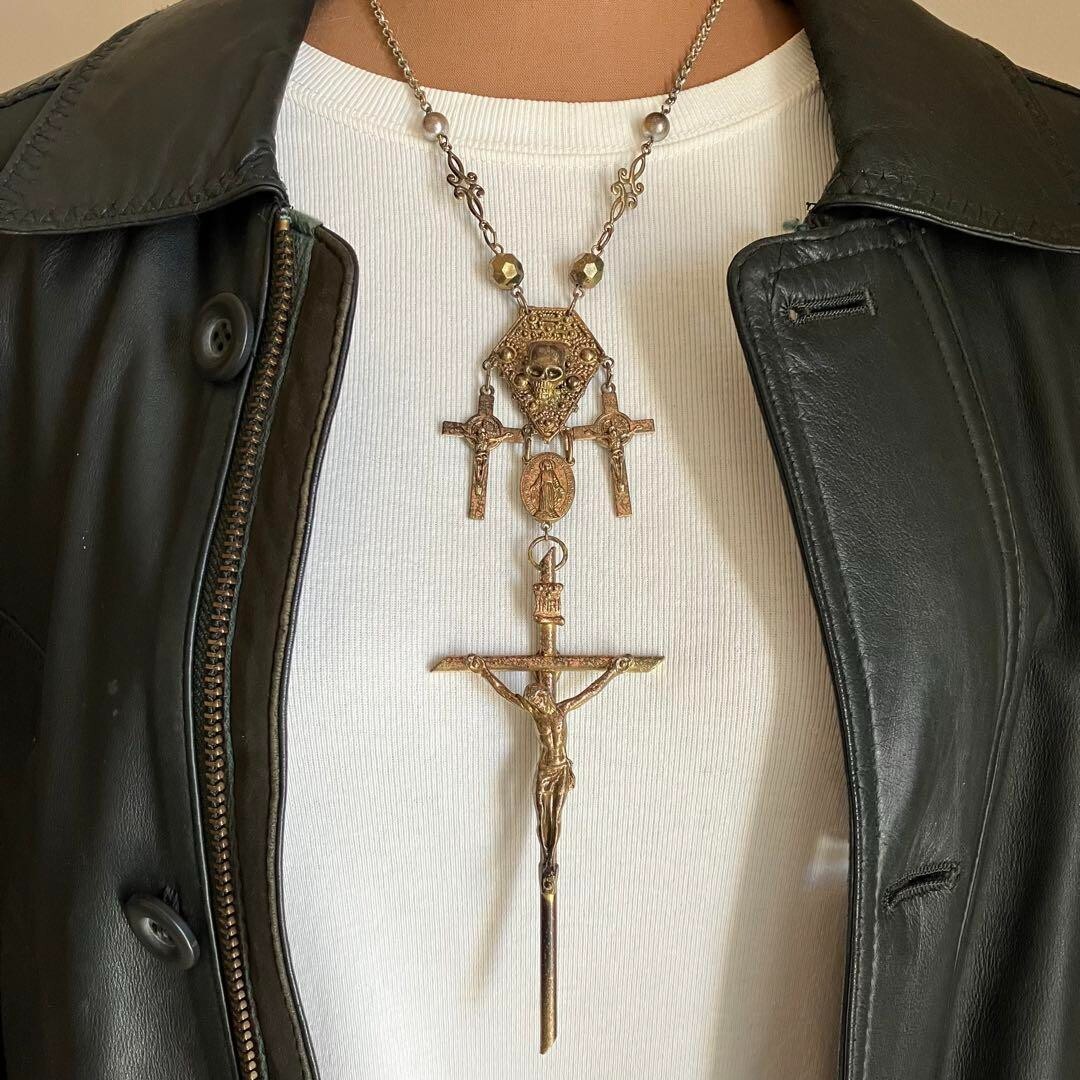 Jean Paul Gaultier Crucifixion Necklace Gold Rare Cross Jean Paul Gaultier Crucifixion Necklace Gold Rare Cross