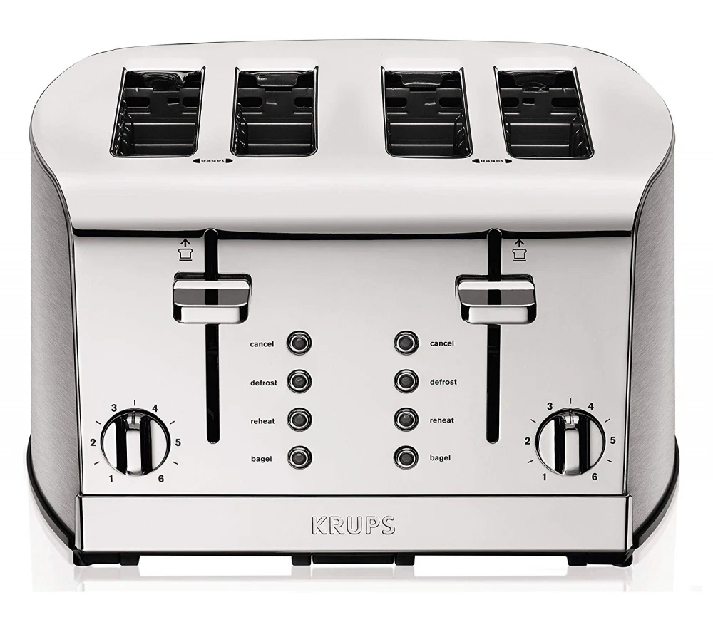 Brushed stainless steel 4 slice clearance toaster