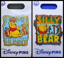 Disney Parks 2 Pin lot Pooh Home Where Hunny Is + Silly Old Bear - New