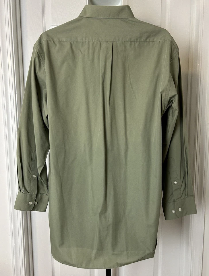 Camisa masculina Valerio Garati verde manga longa XL 17 32-33 botão de fácil cuidado frontal - Imagem 3 de 4