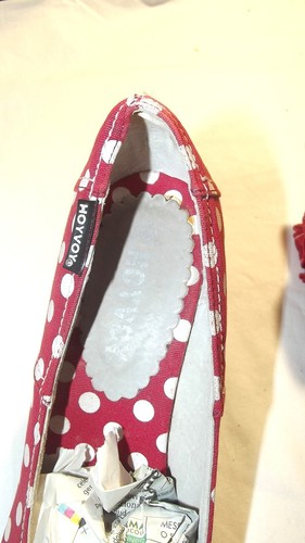 Hoyvoy Zapatos De Mujer Rojos Con Lunares De Tela Tacón De 7 Talla 38 - Bild 10 von 12