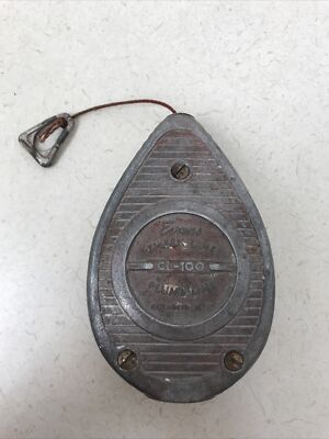 Vintage Evans CL-100 Chalk Line Plumb Line Elizabeth New Jersey Red Chalk