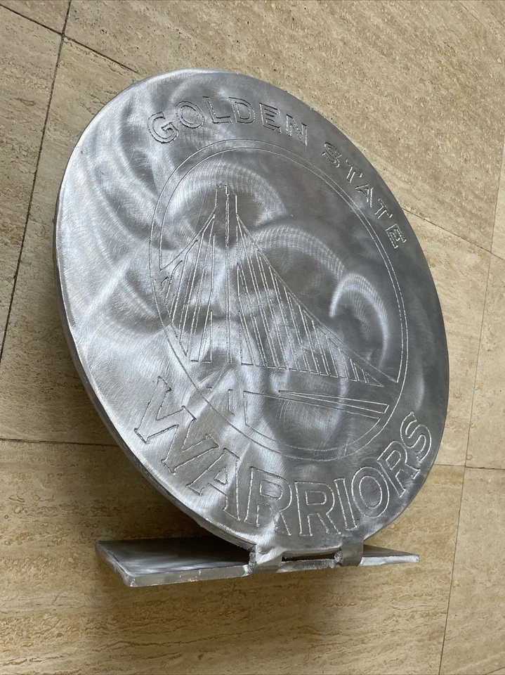 Golden State warriors -  NBA Carved aluminum Logo Plaque W Stand 17” - Image 3 of 4