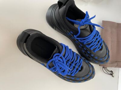 Bottega Veneta Mens Leather Black/Blue Sneakers 8 US (41  display picture 2