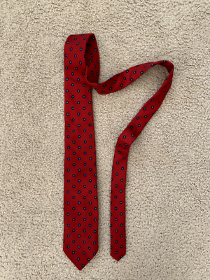 Mens Yves Saint Laurent Red and Blue Patterned Tie | eBay