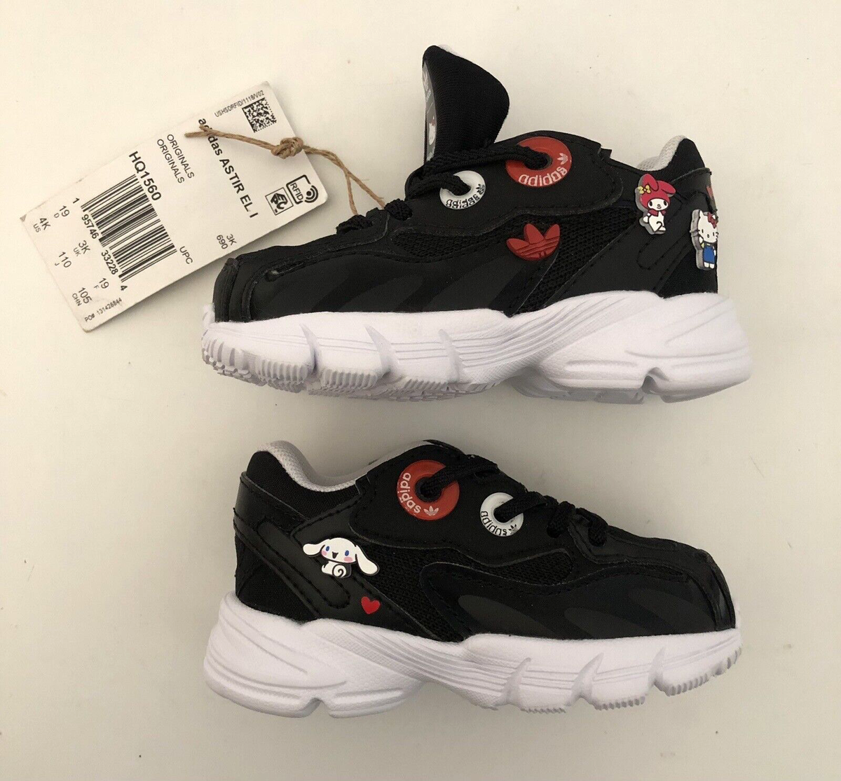Adidas Astir HELLO KITTY Black Sneakers Toddler Kid Shoes 4K Adidas Astir HELLO KITTY Black Sneakers Toddler Kid Shoes 4K