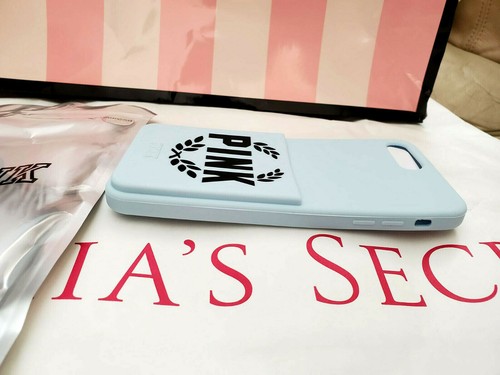 Victoria's Secret PINK iPhone 6/7 Plus mit Ausweistasche Gummihülle hellblau - Bild 3 von 3