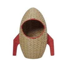 Kids Red Rocket Ship Toy Storage Basket Made From Recycled Paper 58cm Tall