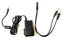 9V 1.5A DC Power Supply Negative Center + 2-Way Splitter Cable for Guitar Pedals