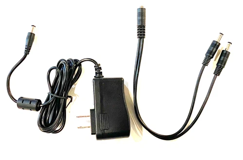 9V 1.5A DC Power Supply Negative Center + 2-Way Splitter Cable for Guitar Pedals