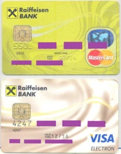 Romania bank cards  , Mastercard  , Visa Electron  ( Expired )