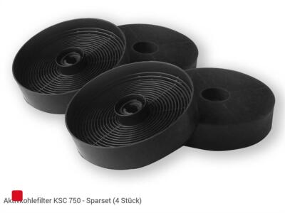 Oranier KSC 750 Aktiv-Kohlefilter Sparset (4 Stück) Zubehör Dunstesse Küche