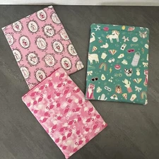 Pink Flamingo Teal Unicorn Love Potion Small Book Sleeve Cozy Cover Lot Of Three
