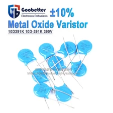 20Pcs Metal Oxide Varistor MOV 10D-391K 390V Accuracy ± 10% Radial Leads MOVs